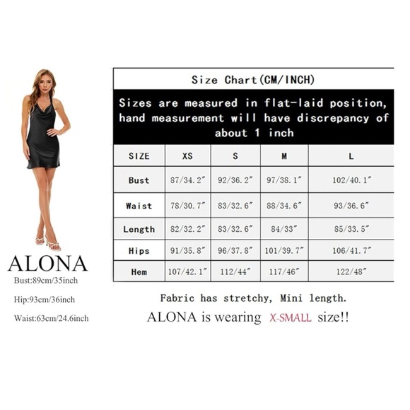 NWT Women's Cowl Neck Halterneck Slip On Backless Satin Mini Dress Sexy Silky XS - Picture 5 of 17